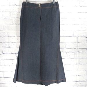 🔵BOGO FREE🔵 NWOT Vanessa Riley London Designer Denim Maxi Skirt Sz L